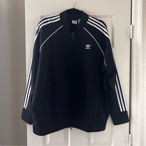 Black adidas plus size women’s tracksuit jacket. NWT!  Never worn.